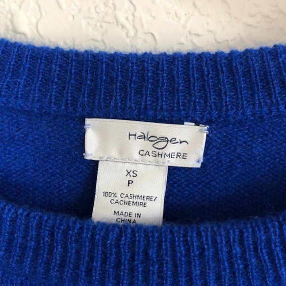 NWT Halogen 100% cashmere blue sweater | xs - Picture 6 of 12